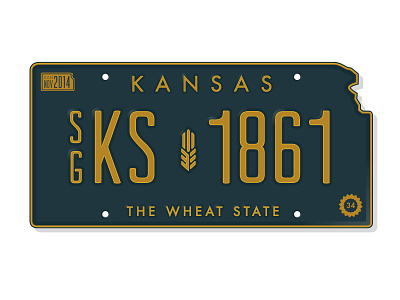 Ks Plate Small auto kansas ks license plate plates state state plate sunflower tag wheat