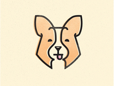 Corgi corgi dog line weight simple stroke texture vector