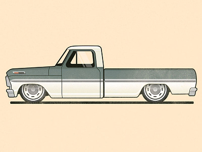 69 Ford 2 ford pick up stroke truck vector