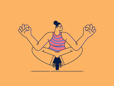 Zen illustration #1 flat illustration stroke vector vibrant woman yoga zen