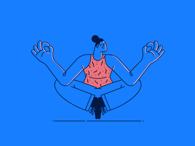 Zen illustration # 3 flat illustration stroke vector vibrant woman yoga zen