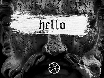 Hello Dribbble! art banner branding design flat hello hello dribble homepage logo minimal