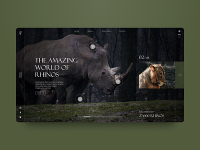 RHINO - Landing page animal concept dark design graphicdesign green modern typography ui ux web webdesign website