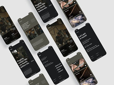 SMITHY - Blacksmith mobile UI branding concept green minimal mobile modern typography ui ux web webdesign