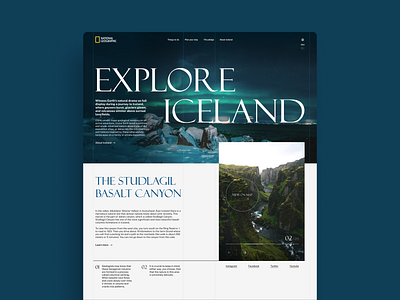 National Geographic - Explore Iceland web concept icelandic minimal modern natgeo national geographic typography ui ux web webdesign