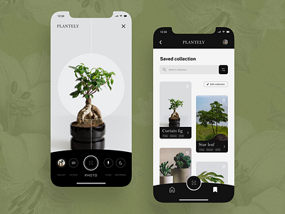 PART 2 - Plantely - app UI black design flower minimal mobile mobile app modern nature plant ui ux