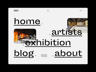 Bauhaus museum - web menu art art gallery bauhaus design exhibition menu minimal modern museum typography ui ux web