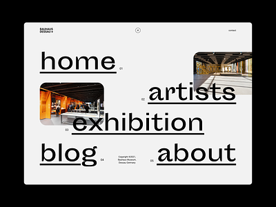 Bauhaus museum - web menu