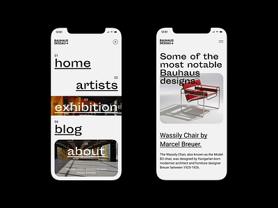 Bauhaus museum - Mobile website layout art bauhaus design exhibition gallery layout minimal mobile modern museum phone typography ui web