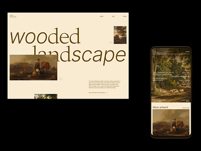 RIJKS - Art museum web concept art brown design desktop gallery minimal mobile modern museum typography ui ux web