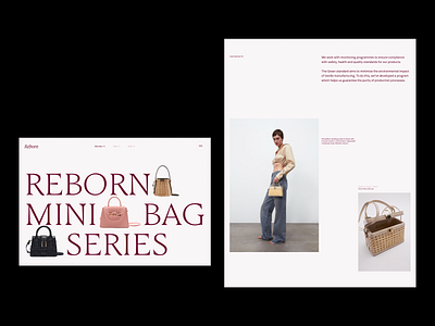 Reborn apparel branding clothes design ecommerce fashion minimal modern pink product shop store typography ui ux web