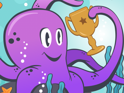 Purple Octopus awards illustration octopus