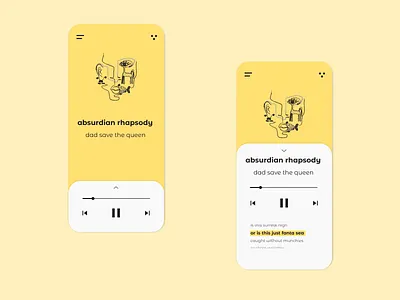 Daily UI 009 Music Player w/Lyrics absurd adobe challenge daily dailyui009 design figma illustration illustrator music music player player surreal ui