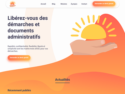 Landing page - ASC libéral adobe xd illustration vector webdesign website