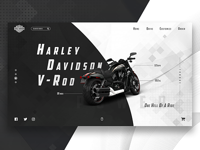 Harley Davidson UI design flat illustration minimal typography ui ux vector web website