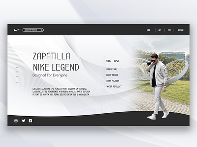 Nike Zapatilla UI design flat illustration minimal typography ui vector web website