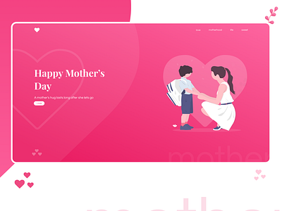 Mother's Day Special UI Design design flat illustration illustrator minimal mockup mothers mothersday typography ui web website