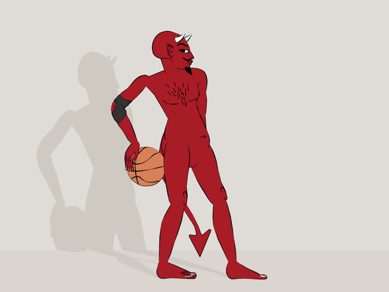 devil dribble. animation illustration