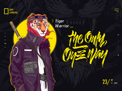 Tiger warrior animation logo typography ui ux vector 卷筒纸 品牌 插图 活版印刷