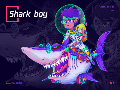 Shark boy ui 品牌 插图 设计