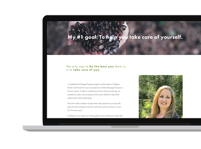 Massage Therapy Web Design About Page massage therapy squarespace web design
