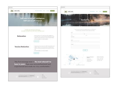 Massage Therapy Home and Contact Webpage Layout web design web layouts