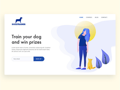 Dog training UI adobe illustrator design drawing graphicdesign illustration ui uidesign vector webdesign website website design