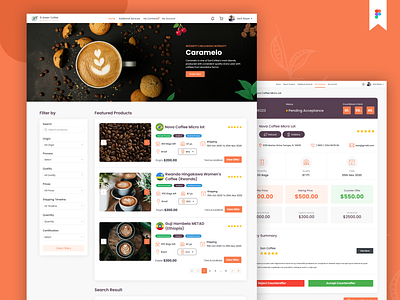 A Coffee Beans eCommerce Marketplace App UI & UX Design