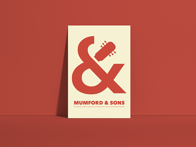 Mumford & Sons adobe ampersand colors design gestalt gigposter guitar red type typography