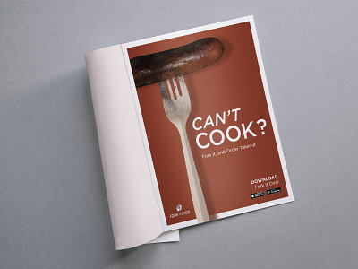 Magazine Ad adobe advertising brand branding colors delivery food fork hotdog layouts magazine magazine design print red type typography
