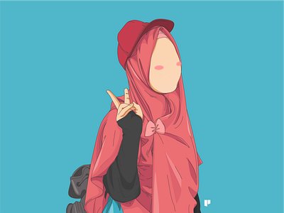 Hijab Faceless Vector Artwork person