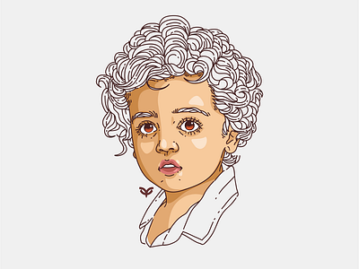 Cutie Curly Kid Illustration