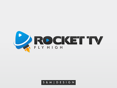 Rocket Tv design flat icon illustration logo vector website