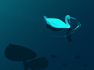 Black Swan blue draw dribbble flat illustration illustrator minimalist river sketch swan vector