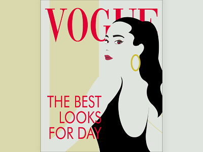 Vogue Cover Illustration design draw dribbble flat illustration illustrator sketch vector vogue