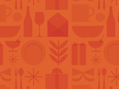 Pattern for OpenTable Gifts design dinner flat food gifts illustration opentable orange pattern plate ribbon wine