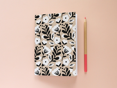 New Notebook floral flowers notebook paper pattern screen print sketchbook