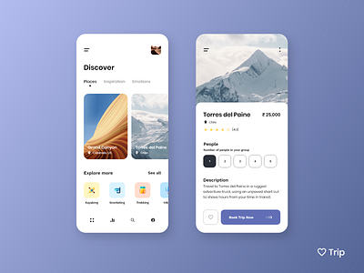 Trip UIUX app branding illustration minimal mobile ui ui uiuxdesign ux vector