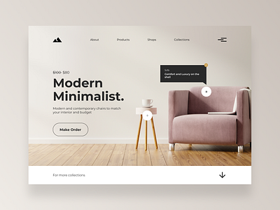 Modern Furniture - Website collection concept furniture store furniture website luxury minimal modern order service uiux website design