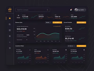 tradeX - Investment Dashboard admin dashboard investment revenue share market shares stock trade ui user ux