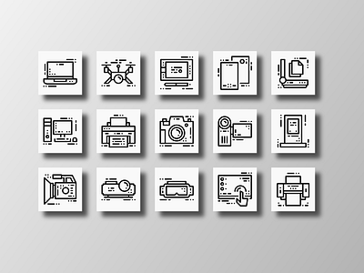 Modern Electronic Device (Outline) app creative design device doodle electronic flat gadget icon icon bundle icon set iconfinder information technology modern outline techno ui ux vector web