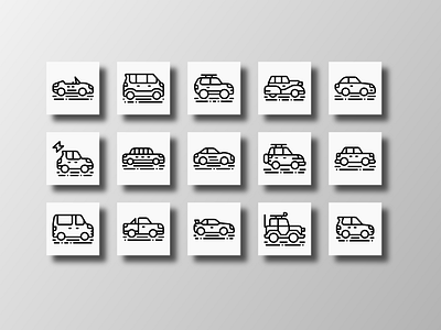 Cars Vehicle (Outline Icons) app automotive car cars creative design doodle element icon icon bundle icon set iconfinder illustration infographic outline transportation ui vector vehicles web