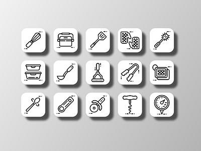 Kitchen Utensil 02 (Outline) cook cooking cookware creative design doodle icon icon bundle icon pack icon set iconfinder iconography kitchen kitchenware outline shutterstock ui utensil ux vector