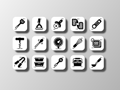 Kitchen Utensil 02 (Glyph) app black black and white cook cooking creative design doodle glyph icon icon bundle icon set iconfinder iconography ilustration kitchen solid ui utensils vector