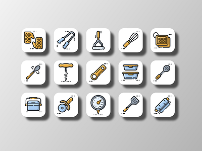 Kitchen Utensil 02 (Filled Outline) cartoon cooking design doodle filled line food and drink icon icon bundle icon set iconfinder iconography iconpack illustration kitchen kitchen utensil restaurant ui uiux utensil vector