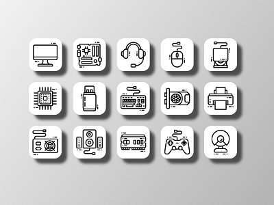 Computer Peripherals (Outline) computer computer peripherals computer science creative design doodle electronic hardware icon icon bundle icon pack icon set iconfinder iconography outline pictogram shutterstock ui ux vector