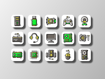 Computer Peripherals (Filled Outline) computer computer art computer science creative design desktop doodle icon icon bundle icon set iconfinder iconography information technology it pc supplyanddesign technology ui ux vector