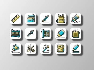 Stationery (Filled Outline) adobeillustator adobestock affinitydesigner app backtoschool creative design doodle figma icon icon bundle icon set iconfinder iconography office supplies shutterstock sketch stationery ui vector