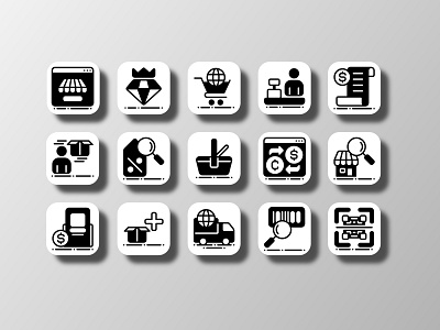 E-Commerce 02 (Glyph) adobe ilustrator app branding design icon icon bundle icon set illustration illustrations illustrative logo online store pictogram shop shopping ui ui design uiux ux vector