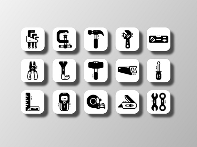 Working Tools (Glyph) app carpentry creative design doodle engineering equipment flat glyph icon icon bundle icon set iconfinder iconography solid color technician tool ui vector work